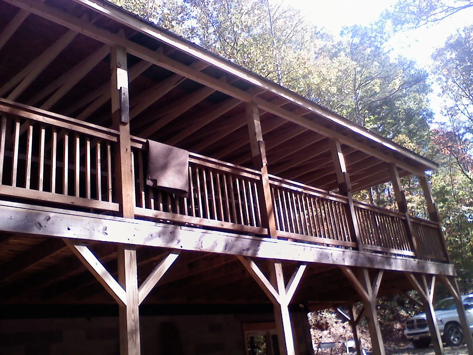 Timber framing under a new elevated porch and deck — Roof Leak Repair in Susquehanna by Roofing Brothers